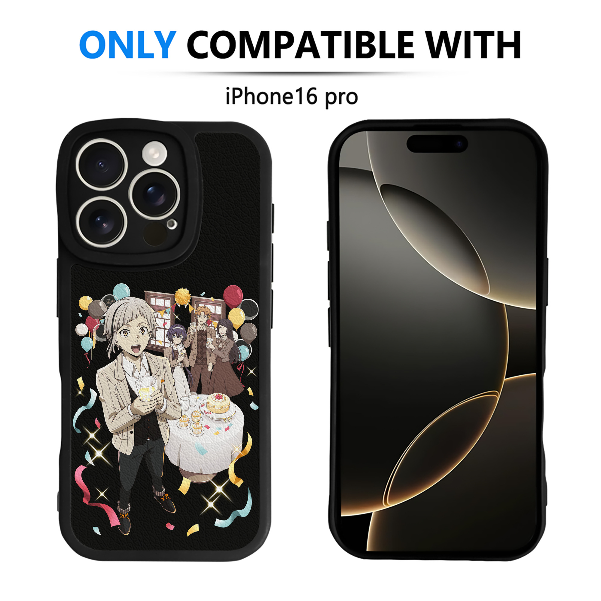 （画像用） 文豪ストレイドッグス Bungo Stray Dogs 【iPhone 16シリーズ対応】シリコンスマホケース（レザー調） 材質：シリコン